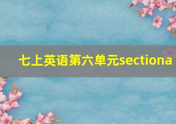 七上英语第六单元sectiona