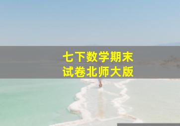 七下数学期末试卷北师大版