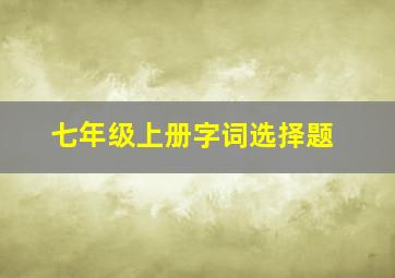 七年级上册字词选择题