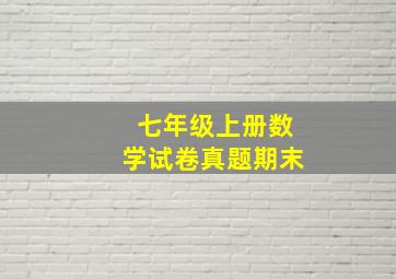 七年级上册数学试卷真题期末