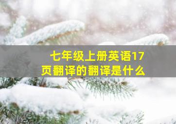 七年级上册英语17页翻译的翻译是什么