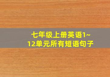 七年级上册英语1~12单元所有短语句子