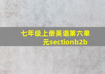 七年级上册英语第六单元sectionb2b