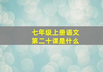 七年级上册语文第二十课是什么