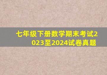 七年级下册数学期末考试2023至2024试卷真题