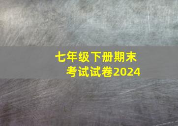 七年级下册期末考试试卷2024