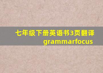 七年级下册英语书3页翻译grammarfocus