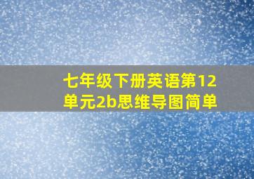 七年级下册英语第12单元2b思维导图简单