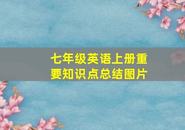 七年级英语上册重要知识点总结图片