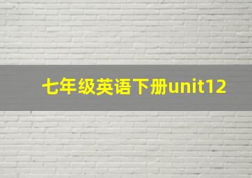 七年级英语下册unit12