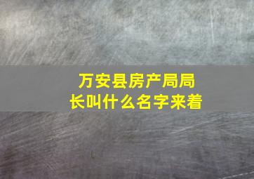 万安县房产局局长叫什么名字来着