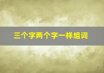 三个字两个字一样组词