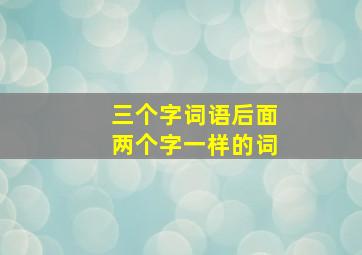 三个字词语后面两个字一样的词