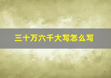 三十万六千大写怎么写