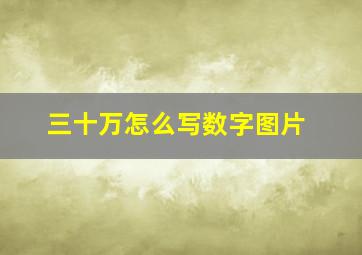 三十万怎么写数字图片