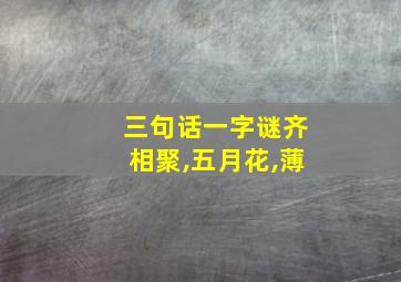 三句话一字谜齐相聚,五月花,薄