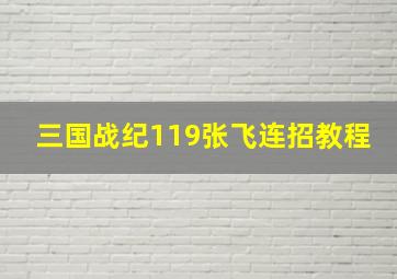 三国战纪119张飞连招教程