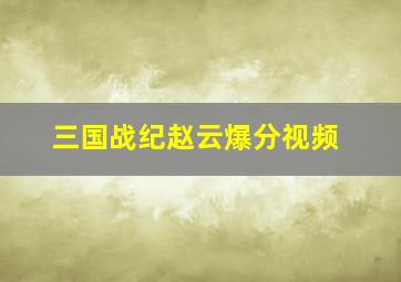 三国战纪赵云爆分视频