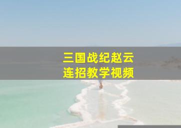 三国战纪赵云连招教学视频