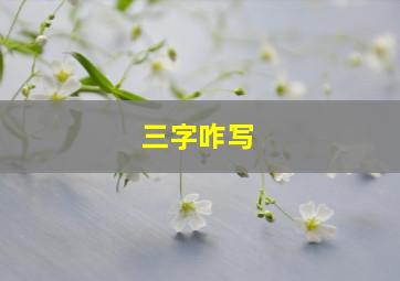 三字咋写