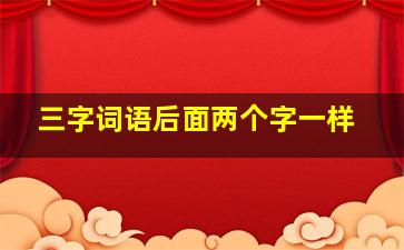 三字词语后面两个字一样