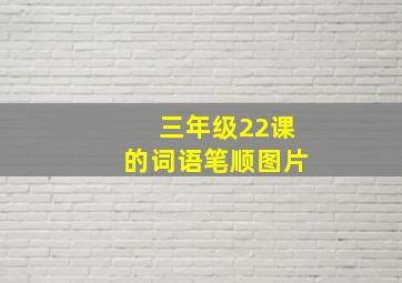 三年级22课的词语笔顺图片