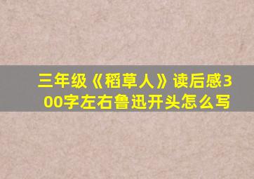 三年级《稻草人》读后感300字左右鲁迅开头怎么写