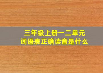 三年级上册一二单元词语表正确读音是什么