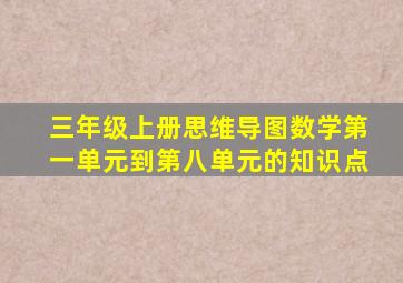 三年级上册思维导图数学第一单元到第八单元的知识点