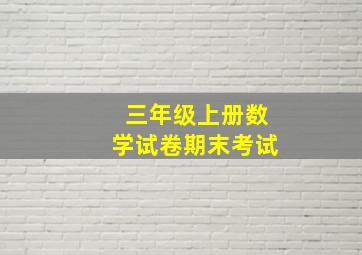 三年级上册数学试卷期末考试