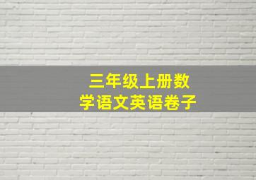 三年级上册数学语文英语卷子