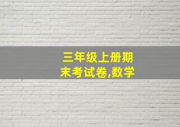 三年级上册期末考试卷,数学