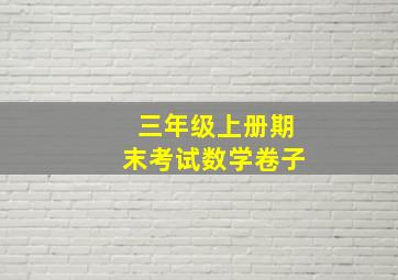 三年级上册期末考试数学卷子