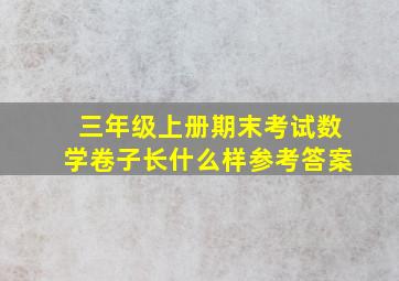 三年级上册期末考试数学卷子长什么样参考答案