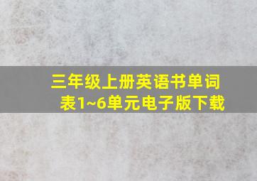 三年级上册英语书单词表1~6单元电子版下载