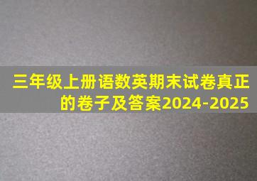 三年级上册语数英期末试卷真正的卷子及答案2024-2025