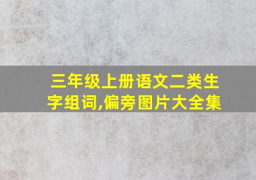 三年级上册语文二类生字组词,偏旁图片大全集