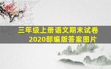 三年级上册语文期末试卷2020部编版答案图片