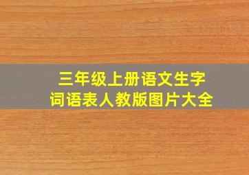 三年级上册语文生字词语表人教版图片大全