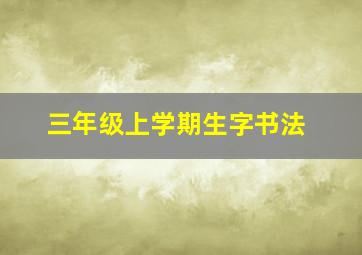 三年级上学期生字书法