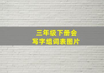 三年级下册会写字组词表图片