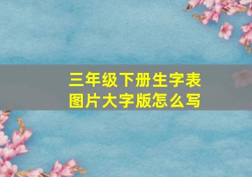 三年级下册生字表图片大字版怎么写