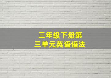 三年级下册第三单元英语语法