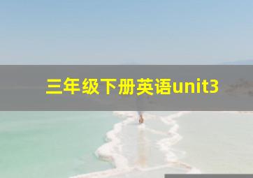 三年级下册英语unit3