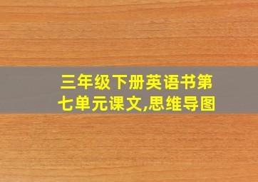 三年级下册英语书第七单元课文,思维导图