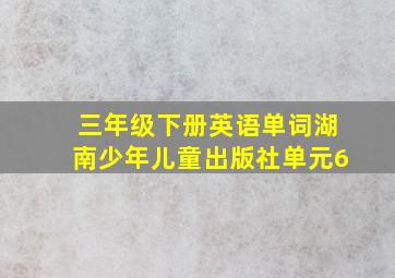 三年级下册英语单词湖南少年儿童出版社单元6