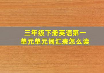 三年级下册英语第一单元单元词汇表怎么读