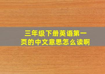 三年级下册英语第一页的中文意思怎么读啊