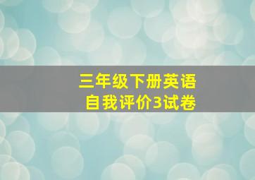 三年级下册英语自我评价3试卷