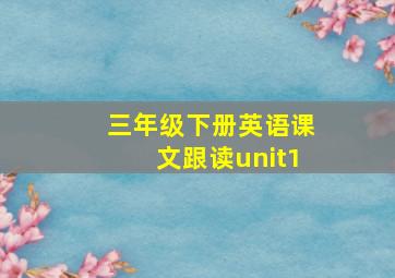 三年级下册英语课文跟读unit1